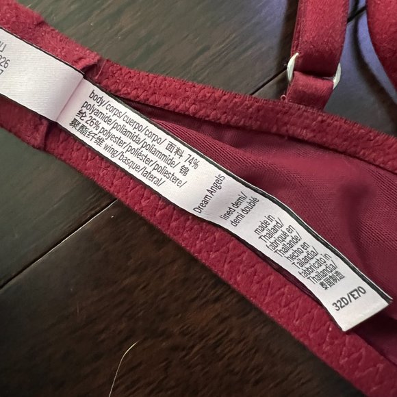 Victoria's Secret Burgundy Red Dream Angels Bra Discontinued NWOT - Picture 9 of 14